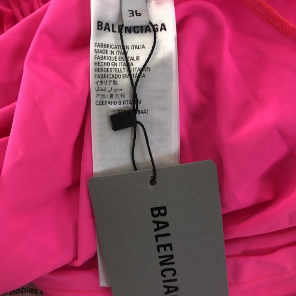 BALENCIAGA Spandex Mini Dress Fluo Pink - Picture 9 of 12